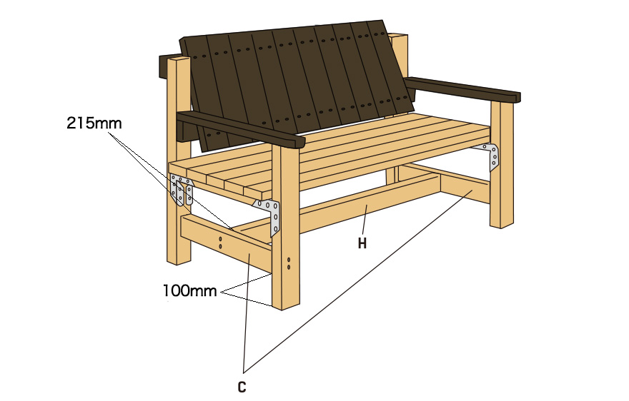 ツーバイフォー材でかっこいいベンチをdiy 図付きで作り方を紹介 Makit メキット By Diy Factorymakit メキット By Diy Factory