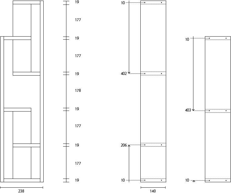 収納棚DIY　図面